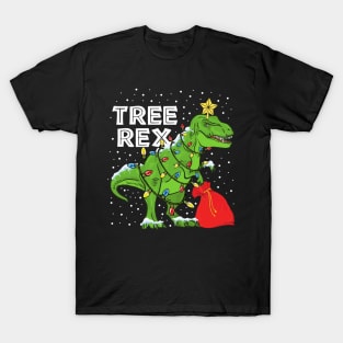 Tree Rex Christmas Dinosaur gift T-Shirt